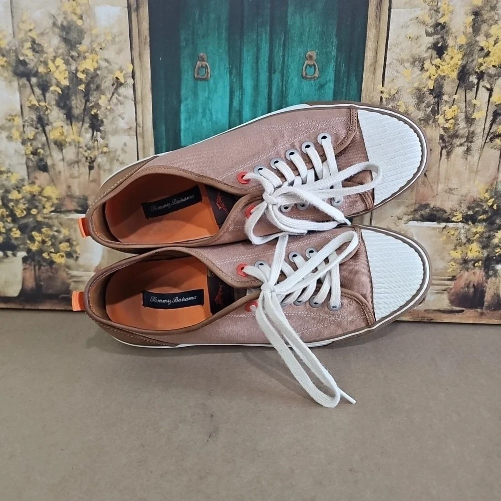 Tommy Bahama Tan Relax Laguna Beach  Lace Up Keds Sneaker Men Size 12 M